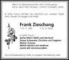 Frank Zieschang : Traueranzeige - SZ Trauer - Sächsische Zeitung