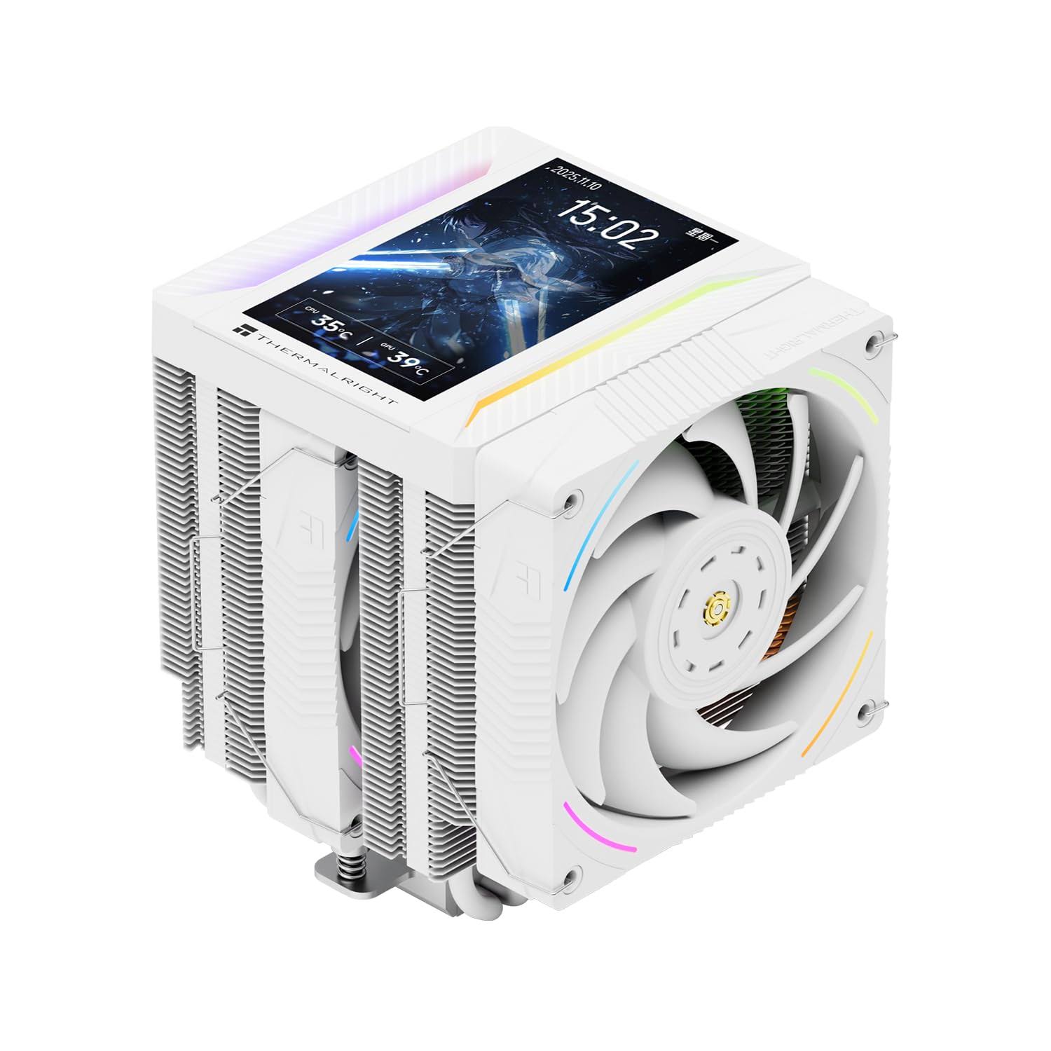 Thermalright Peerless Assassin 120 Vision MAX ARGB Black CPU Cooler with 5’’ 480x854 Resolution Display LCD Screen,PC Cooling for LGA1700/1851/115x