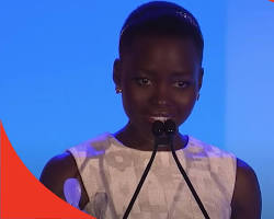 Image of Lupita Nyong'o giving a speech