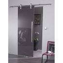 Rail coulissant porte verre gris