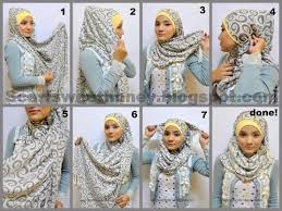 Hasil gambar untuk cara memakai jilbab terbaru 2012