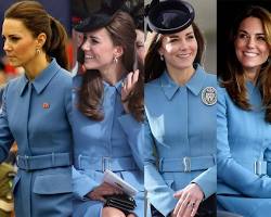 Image of Kate Middleton wearing the same dress multiple times