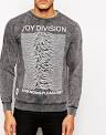 Mens Charcoal Joy Division Unknown Pleasures Pocket T Shirt from