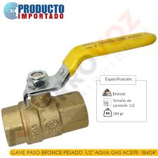 LLAVE PASO BRONCE PESADO 1/2" AGUA GAS ACEITE 184GR ...