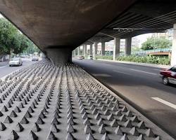 Hostile architecture city example