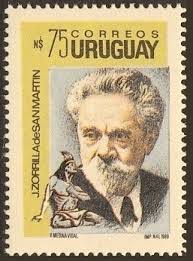 Uruguay y sus pueblos originarios en la filatelia (5) Juan Zorrilla de San Martín: el indio en ... - 1990-03-27-escritores-zorrilla
