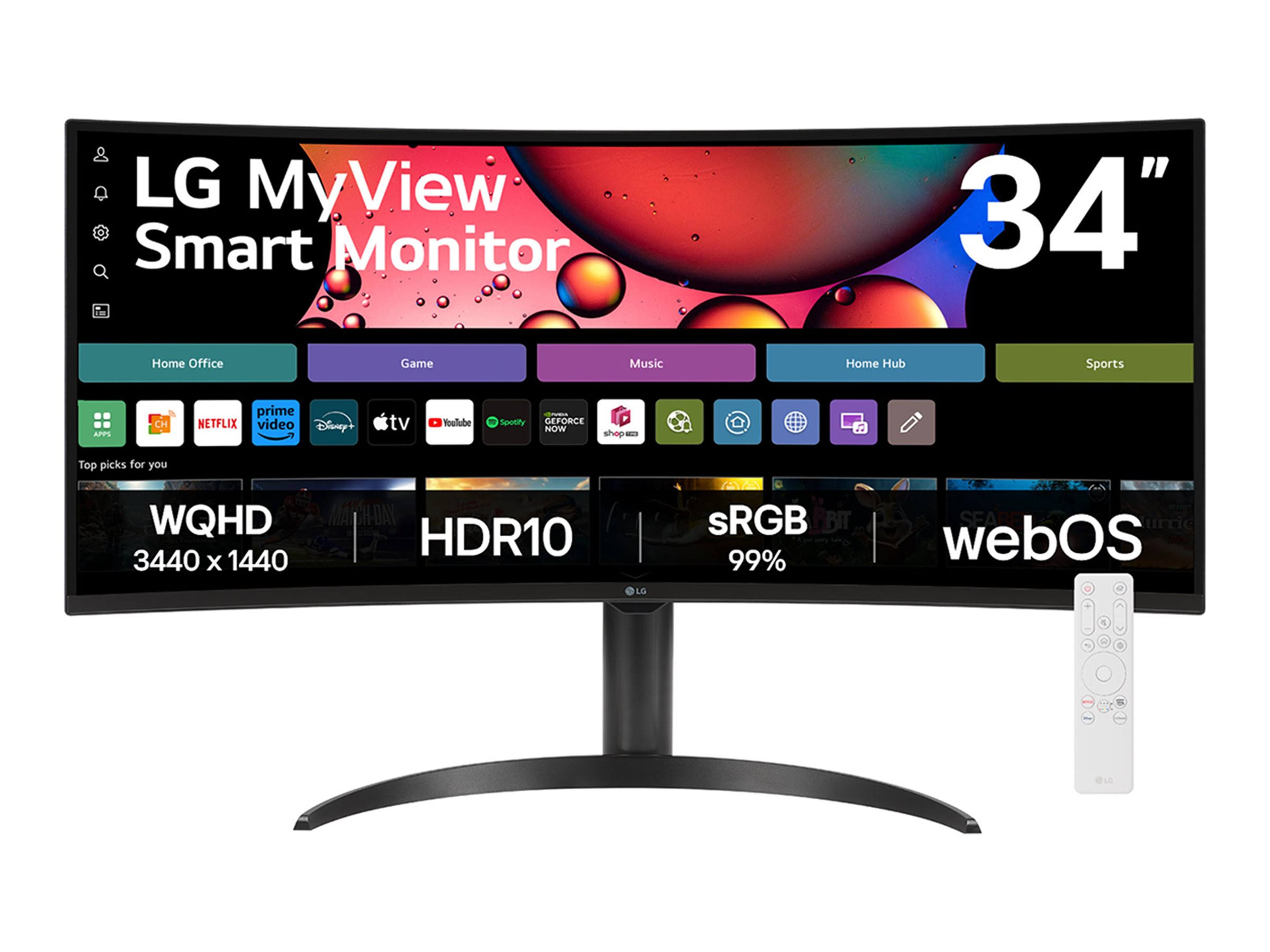 LG 34" WQHD 100Hz 5ms Smart Monitor with HDR10