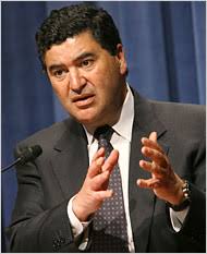 Dr. Elias Zerhouni, during a briefing in February 2007, is stepping down as director of the National Institutes of Health at the end of October. - Zerhouni_190