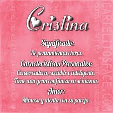 Resultado de imagen de significado de cristina nombre