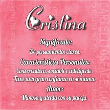 Resultado de imagen de significado de cristina nombre