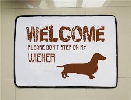 wiener dog door mat-funny welcome mat-dog lovers by Pillow6218 via Relatably.com