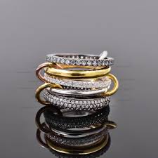 New Designer Multi Color 5 Set Ring Pave Moissanite Multi Link Connector 5 Set Ring - Etsy