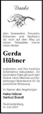 Gerda Hübner | Nordkurier Anzeigen