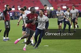 Licensable picture: Arsenal holds final training session ahead of UCL final in Budapest