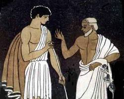 Image of Odyssey Book 1 classical art Telemachus and Athena