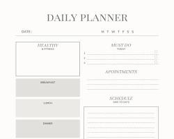 Beige Modern Daily Planner