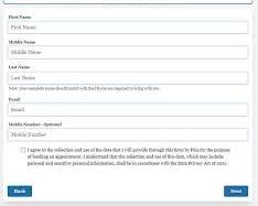 PSA Online Appointment website