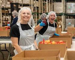 Image of volunteers sorting food at the Greater Chicago Food Depository