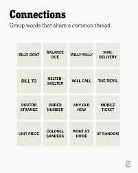 Connections is a daily game about finding common threads between words. Players must select four groups of four words without making more than three mistakes. Play now. https://nyti.ms/4wSWyKU