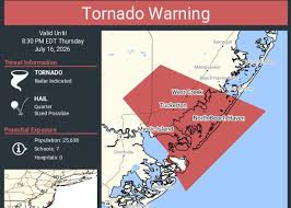N.J. weather: Tornado warning issued a thunderstorms slam Ocean County including Jersey Shore towns