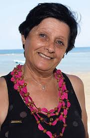 Esther Nunez of Argentina poses with jewellery made with treated fish skin, in Puerto Lopez - 93