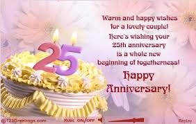 25th Anniversary! Free Milestones eCards, Greeting Cards | 123 ... via Relatably.com