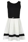 Black and white skater dress