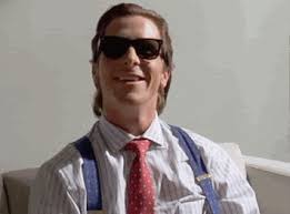 Patrick Bateman (played by Christian Bale) from the film, American Psycho! In this film, Bale plays “A wealthy New York investment banking executive hides ... - tumblr_m6fd0mAd1h1qg6ahxo1_400