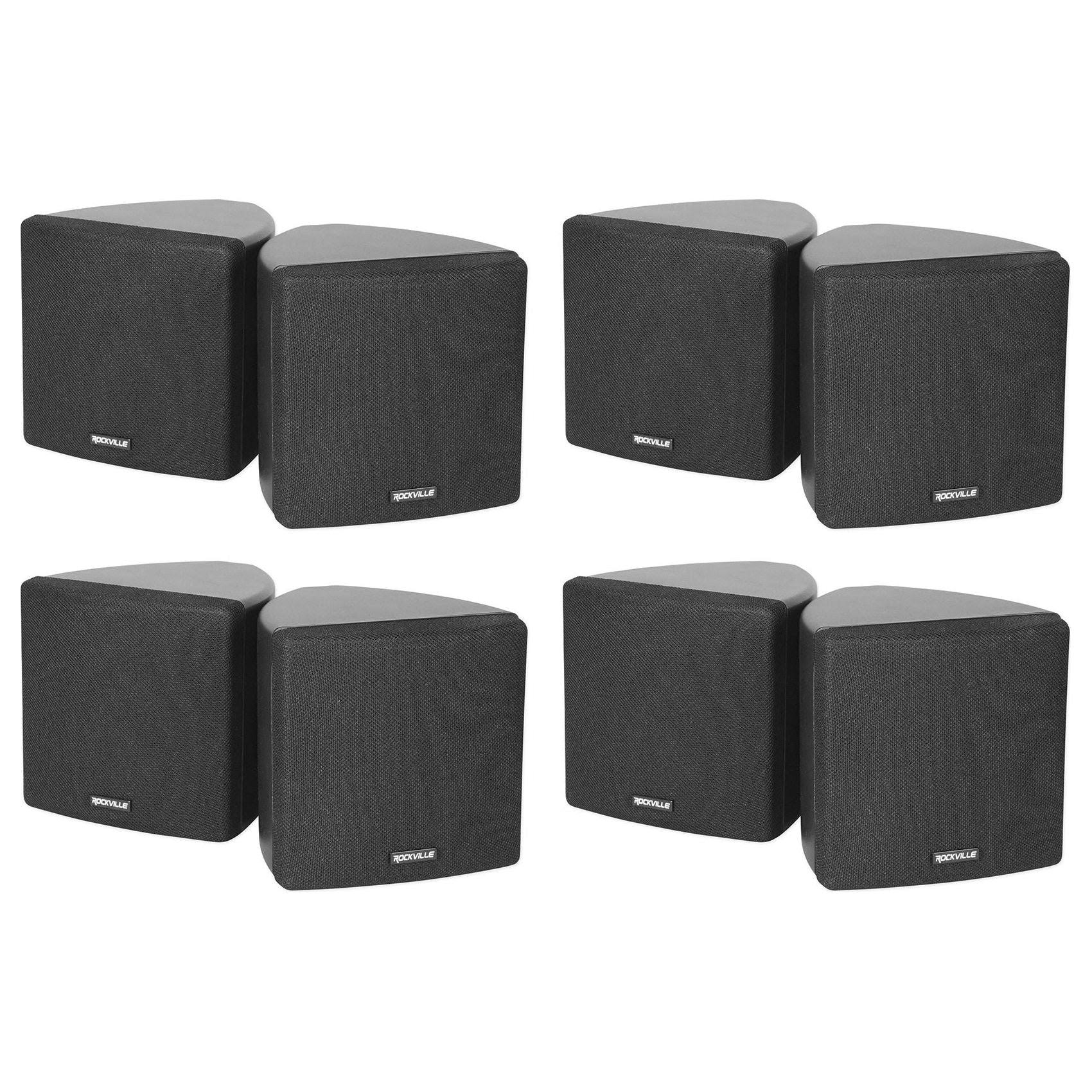 Rockville Cube 3.5" 30w RMS White Home Theater Wall Speakers+Swivel Brackets