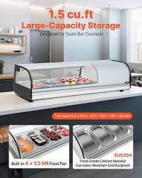 VEVOR Sushi Display Case Refrigerator, 1.5 Cu.ft Commercial ...