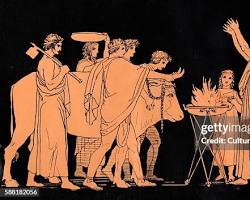 Image of Odyssey Book 3 classical art Telemachus and Nestor at Pylos