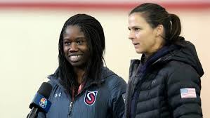 Erin Jackson and Brittany Bowe at the 2026 Winter Olympics