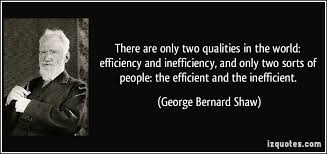 There are only two qualities in the world: efficiency and ... via Relatably.com