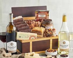 Image of Wine and Cheese Affair Basket by Soraya Sweets