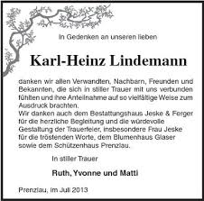 Karl-Heinz Lindemann | Nordkurier Anzeigen