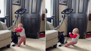 Mom’s Workout Goes Viral Thanks to Baby’s Funny Antics