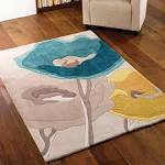 Yellow teal rug