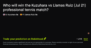 July 21, 2026: Kuzuhara vs Llamas Ruiz Tennis Prediction Market