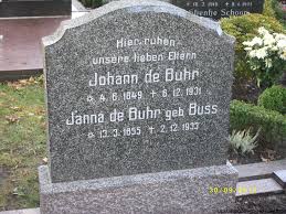 Grab von Johann Buhr, de (04.06.1849-06.12.1931), Friedhof ...