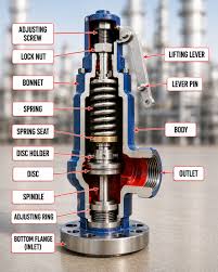 Pressure Safety Valve Parts: This cutaway shows the internal ...