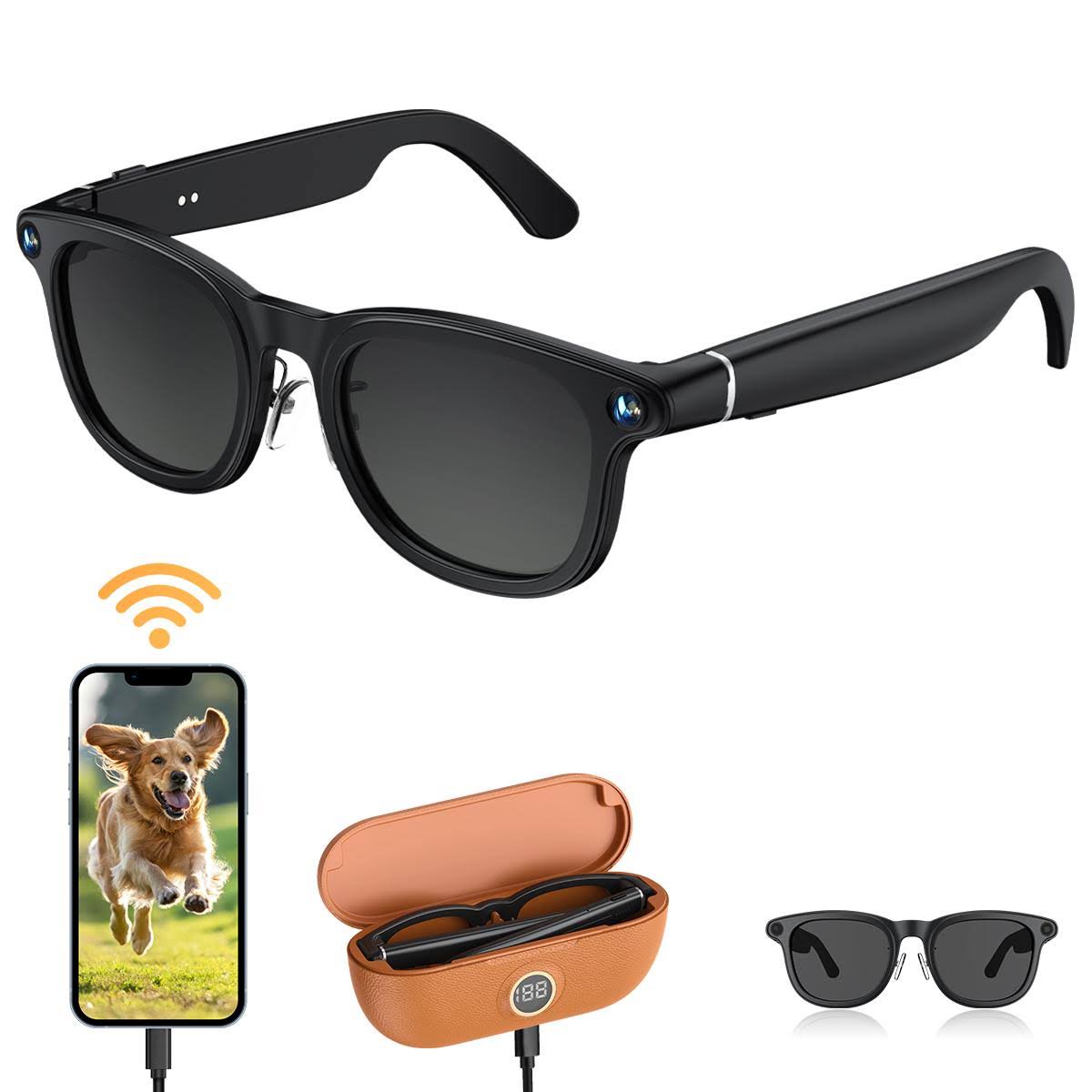 Smart Glasses with Camera Capture 1200P Videos in POV 30MP Photos