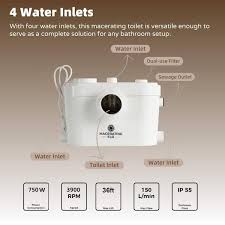 MaceratingFlo Macerating Toilet 750W Macerator Pump with ...