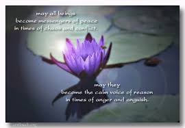 May all beings become messengers of peace - inspirational picture ... via Relatably.com