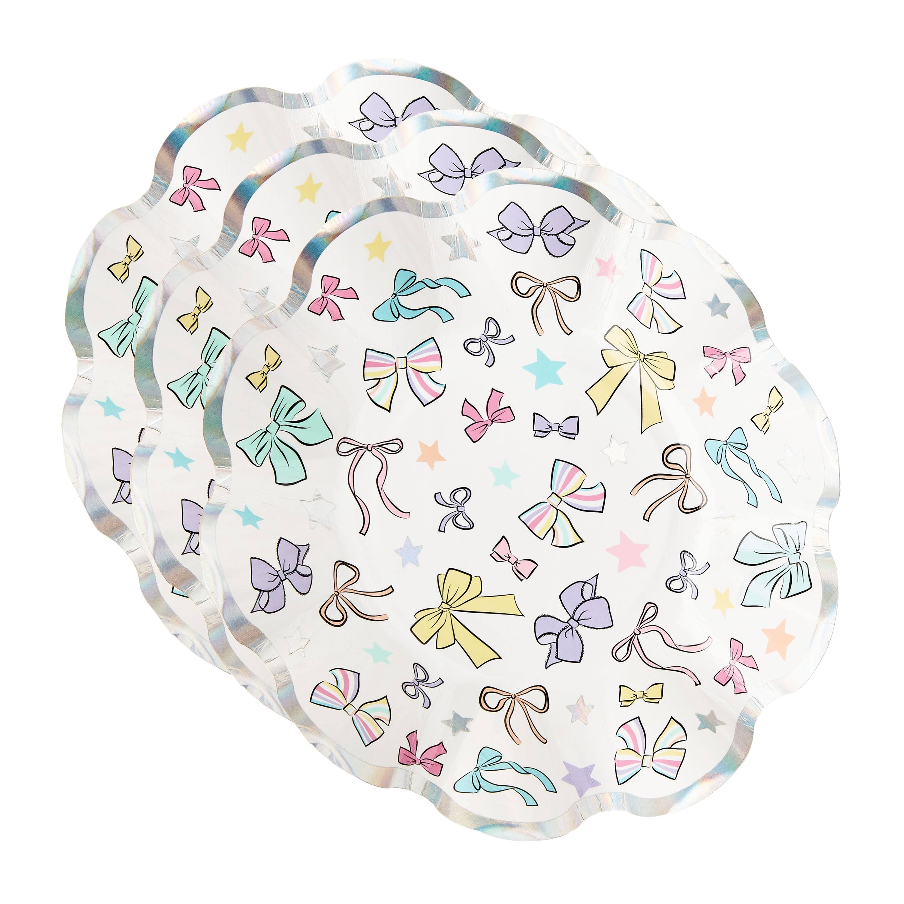 Bows Ruffle Edge Paper Party Plates 7