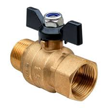 M-F DZR brass ball valve PN-40 full bore with black ...