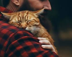 person hugging their catの画像