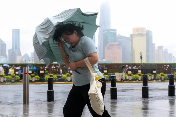 Typhoon Dolphin hits China's eastern coast, forcing over 300,000 to evacuate and Shanghai to cancel 1,300 flights; flooding and landslide risks persist