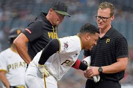 Rookie RF Esmerlyn Valdez gives Pirates a heart-stopping moment after being hit by pitch
