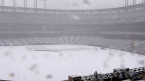 Snow game at Coors Field