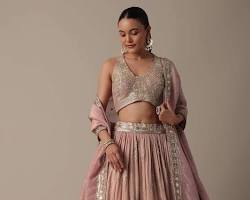 Image of Lehenga choli with intricate embroidery